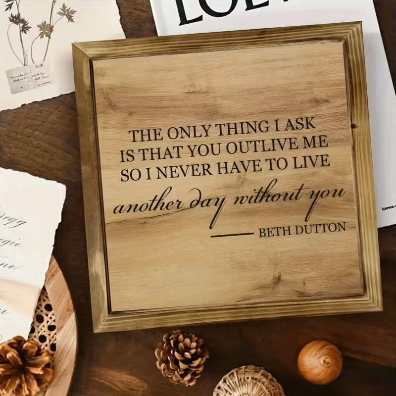 Beth Dutton "Only Request" Wood Framed Wall Art - Rustic